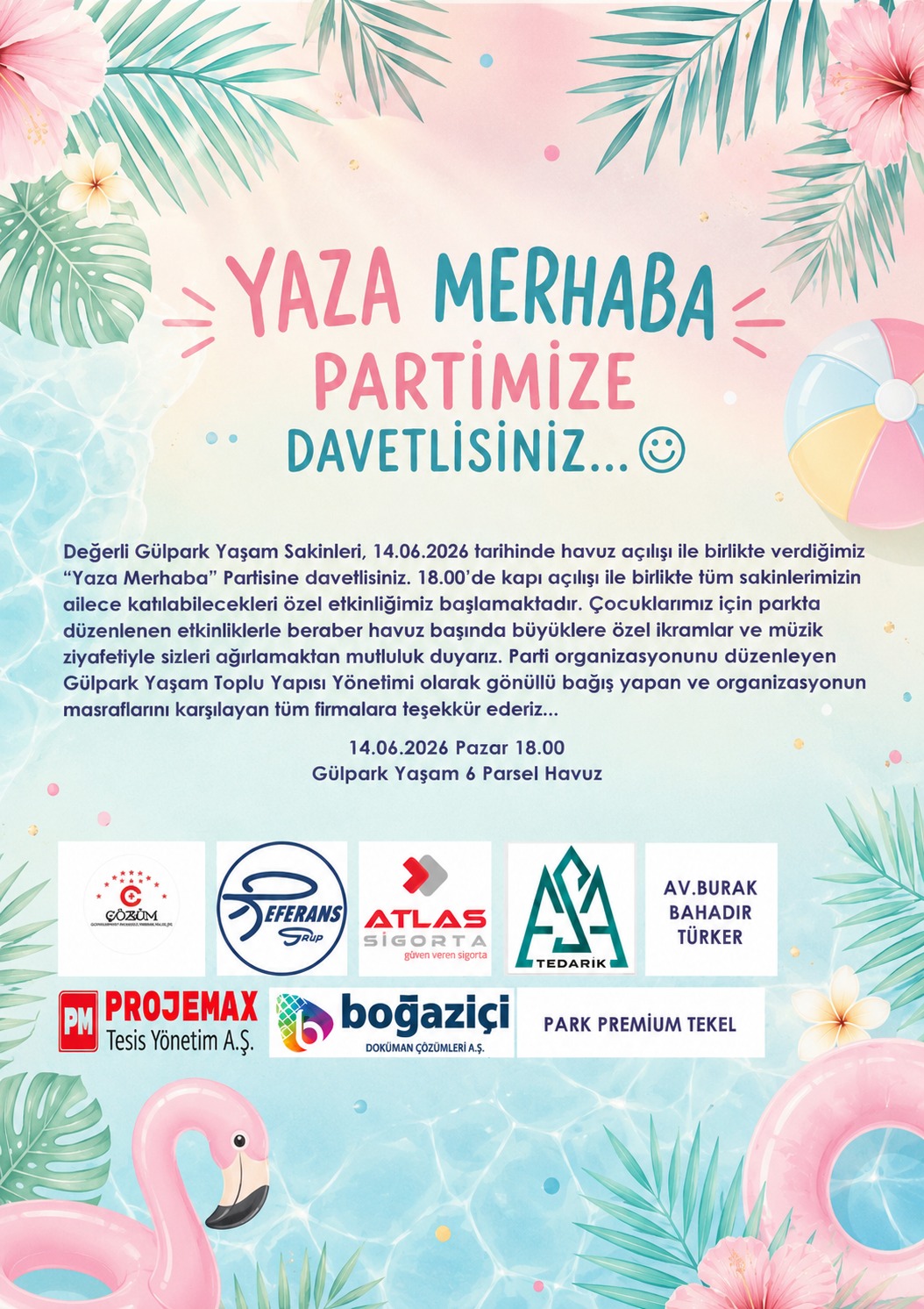 Yaza Merhaba Partimize Davetlisiniz